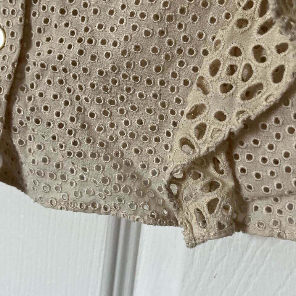 Theory Eyelet Button-Front Top - Size L - image 2